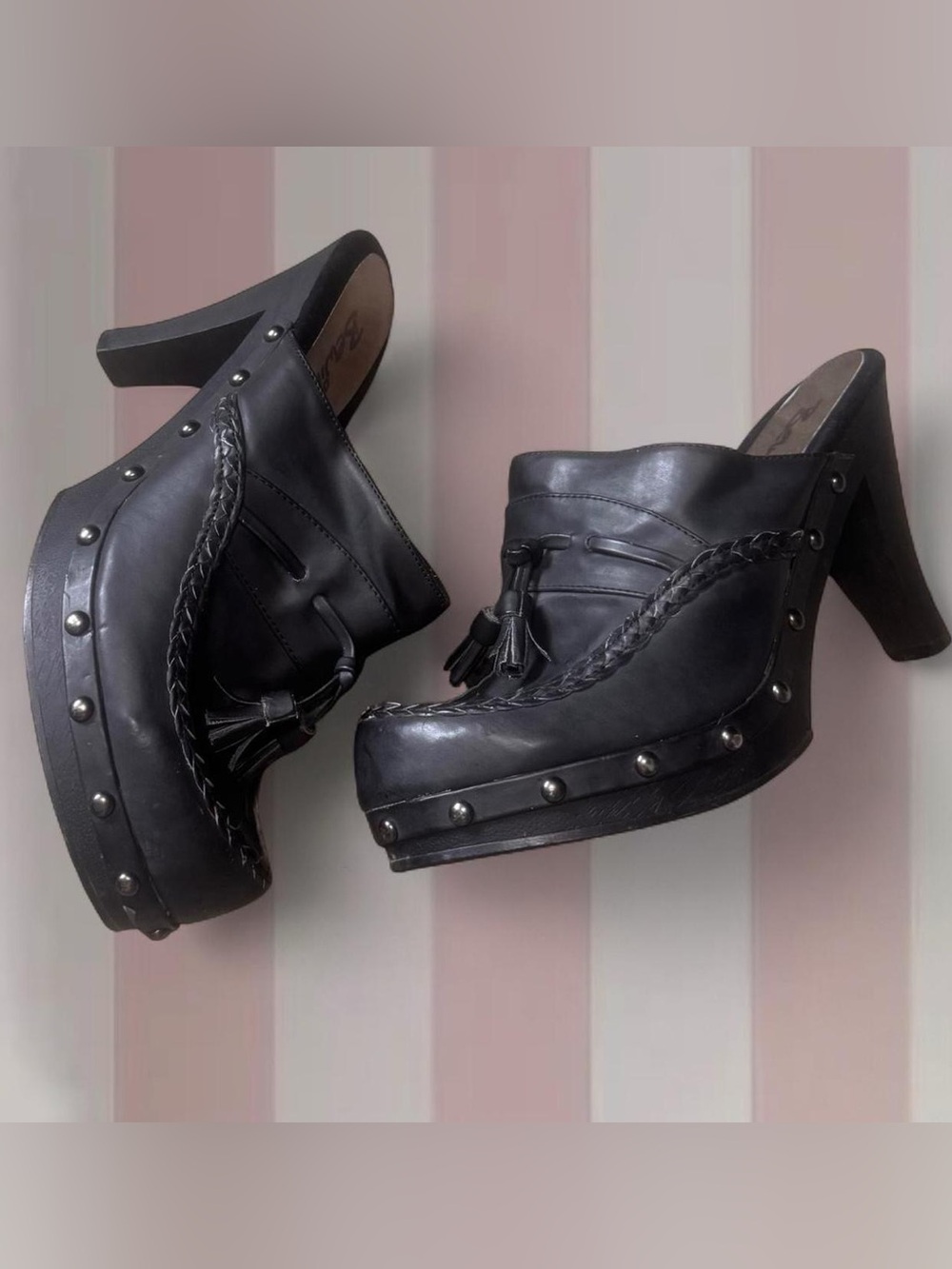 Y2K Studded Clog Heels